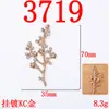 Novia Wo Ropa Abanico Redondo Incrustación DIY Joyería Hecha a Mano Pedrería Flores Ramas Accesorios de Aleación Decoración de Cabeza para Año Nuevo