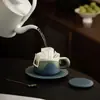 Taza de Café de Montaña con Platillo Taza de Cerámica para el Hogar con Tapa Taza Personal para Beber de Oficina Taza de Pareja