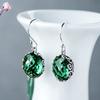 Cross-border e-commerce incrustado esculpido brincos de cristal verde brincos longos simples femininos brincos de temperamento da moda atacado jóias