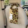Caja de pañuelos para coche transfronteriza con diseño de estampado de leopardo, portapañuelos para respaldo de asiento de coche, dispensador de toallas de papel, accesorios para el interior del coche