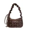 Bolso Cuadros de Nicho Súper Popular para Otoño e Invierno para Mujer 2025 Nuevo Bolso Cruzado Versátil de Lana Bolso de Hombro Plegado