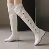48 Botas Mesa de Agua Nuevo talla extra Botas de Caballero Botas Tacón de Cuña Interior Botas Altas hasta la Rodilla Comercio Exterior Remache Casual Generación 40 Mujer