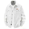 Camisa de trabajo de primavera para hombre, manga larga, nuevo estilo 2026, camisa casual de algodón para exteriores, corte holgado, talla grande, ropa exterior para hombre, delgada