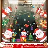 Pegatinas Estáticas de Papá Noel y Árbol de Navidad para Ventanas, Pegatinas para Puertas de Vidrio, Calcomanías para Ventanas, Decoraciones Navideñas, Montaje de Escena