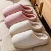 Pantuflas peludas para mujer, nueva colección otoño/invierno 2026, diseño simple, suela antideslizante, forradas de felpa para mayor calidez, y disponibles en estilo para pareja