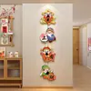 Pintura Decorativa Nueva para Pared de Fondo de TV Estilo Chino, Nuevo Modelo de Conjunto de Adornos Colgantes del Dios de la Riqueza, Decoración de Pared de Alta Gama