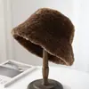 Sombrero de Pescador Pequeño de Felpa con Patrón de Gato Leopardo Nuevo para Otoño e Invierno, el Mismo que Usa la Influencer Ins Coreana en la Fiebre del Otoño e Invierno