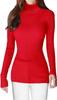 Camiseta Base de Punto de Cuello Alto para Mujer de Comercio Exterior Europeo y Americano, Suéter Pulóver Cálido, Sexy, Ajustado, a la Moda