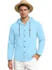 Camiseta con capucha para hombre de estilo americano para primavera-verano, de Amazon transfronterizo, color liso, versátil, de algodón y lino, deportiva casual, camisa personalizada