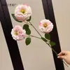 Arranjo de Estrada de Palco Romântico de Peônia Simulada de 3 Camadas Flores Artificiais Decoração de Casamento Cenário Floral