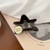 Pinza de Estrella de Cinco Puntas Dorada de Alta Gama Simple para Mujer 2025 Nueva Moda Pinza de Tiburón para Cola de Caballo Alta en la Parte Posterior de la Cabeza