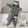 Pijama masculino inverno forrado com fleece espessado acolchoado de três camadas roupão de dormir longo quente de fleece de coral para crianças mais velhas e adolescentes conjunto