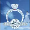 Anel Moissanite Americano Atacado Diamante Moissanite Anel Vestido de Noiva Anjo Atacado com Certificado Suporte Cartão Preto Identificação