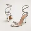 Zapatos de Tacón Alto de Moda de Verano con Pedrería y Correa al Tobillo, Cómodos, Transpirables, Elegantes, de Lujo Ligero para Mujer, Sandalias de Tacón de Aguja con Punta Cuadrada