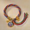 Cuerda de Mano Xizang Tejida a Mano Recurrente Cuerda de Mano Pequeña Pulsera Thangka Cuerda Thangka Dios de la Riqueza Madre Verde Zakilam