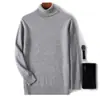 Suéter Masculino 100% Lã Pura Gola Lapela Tricô Grosso Camada Base Top Casual de Negócios
