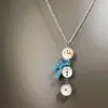 Collar con botón de muñeco de nieve blanco con diseño de otoño e invierno, estilo retro, exquisito y elegante, para fiestas de estudiantes y mujeres.