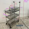 Carrinho Detalhável de Aço Inoxidável Espesso para Transmissão ao Vivo ao Ar Livre com Rodas, Rack de Armazenamento Portátil, Carrinho de Feira, Carrinho de Ferramentas
