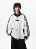 Chaqueta de retazos estilo americano de moda transfronteriza con cremallera y solapa para hombres y mujeres, primavera y otoño, retro, holgada, para pareja, versátil, con capucha y forro de terciopelo