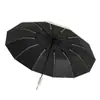 Paraguas plegable totalmente automático, resistente a tormentas, mejorado y reforzado, engrosado, para dos personas, protección solar, doble uso para lluvia y sol