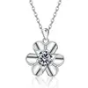Collar de Plata de Ley S925 con Copo de Nieve y Piedra de Nacimiento de los Doce Meses para Mujer Cadena de Clavícula con Colgante de Flor de Amazon