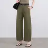 Calça Banana Calça Wide-Leg para Mulheres 2026 Verão Estilo Quente Fina Cintura Alta Solta Emagrecedora Elegante Casual Calça Cropped