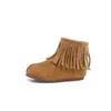 Botines Cortos de Borlas Estilo Coreano para Niñas, Nuevos Modelos Otoño e Invierno, Cómodos Zapatos de Princesa para Bebés Pequeños con Suela Suave, Botas tipo Martin para Niñas