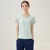 Camiseta de Manga Corta para Mujer Lyocell Tencel Cuello Redondo Primavera y Verano Ropa Interior Talla Grande Adelgazante Fresca Antibacteriana Camiseta Base