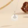 Tichia Foto Real del Collar Hebilla de Seguridad de la Suerte de Albaricoque para Mujer Plata de Ley S925 Nuevo Estilo Chino Tendencia Nacional Nicho Cadena para Clavícula de Calcedonia Blanca