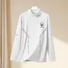 Camiseta de Manga Larga de Polar de Doble Cara para Hombre, Otoño e Invierno, Cuello Alto, Corte Ajustado Casual Unisex, Camiseta Base, Cuello de Solapa, Top Cálido