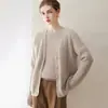 ¡Estilo suave y relajado! Consinee~Suéter de cachemira 100% para mujer, cuello redondo, tejido de ochos, cárdigan de manga corta con cuello en V, conjunto de dos piezas