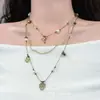 Nuevo Diseño, Estilo Mid-Century Collar Apilado de Perlas, Exquisito y de Alta Gama, Temperamento Único, Collar Colgante de Cesta de Verduras