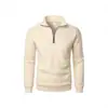 Sudadera casual de media cremallera con cuello alto, transfronteriza, moderna, simple, holgada, talla grande, sudadera de forro polar para hombre de Amazon