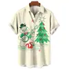 Novedad 2023 Amazon camisa 3D para hombre impresión digital 3D camisa corta navideña venta caliente casual europea y americana