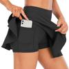 Pantalones de Secado Rápido Nude Transpirables para Exterior Cintura Alta con Bolsillo de Solapa Fitness Yoga Falda Deportes Plisados Culottes de Tenis