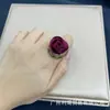 Anel ajustável novo de outono e inverno com rosa incrustado em pedra natural, nova moda francesa, joias feitas à mão