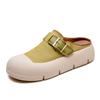 Shanghai Jiejie 2024 Verano Nuevas Zapatillas Casuales de Color Caramelo con Suela Gruesa, Zapatos de Mujer Mori de Moda de Nicho