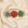 Botón de Camelia con Pedrería Acrílica para Camisa Transfronterizo Europeo y Americano, Botón de Camelia a la Moda, Juego de Gemelos Desmontables de Espalda de Tortuga
