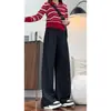 Calças casuais drapeadas estilo coreano/personalizadas para homens e mulheres, corte solto para o outono, calças casuais retas que emagrecem para o trabalho