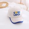 Gorra de béisbol para niños de otoño e invierno, estilo coreano, con la letra "Buena suerte", de color liso y cálida, para niños y niñas.