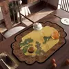 Tapete Drenante de Terra de Diatomáceas para Cozinha, Tapete de Mesa Household com Isolamento Térmico Anti-Queimadura para Xícara de Chá, Tapete Absorvente de Água e Secagem Rápida para Bancada, Tapete Absorvente de Óleo Anti-Manchas