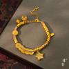 Jin Yan no se ha desvanecido en mucho tiempo.. Pulsera Envolvente de Dinero de los Cinco Emperadores Shajin de Vietnam Patrón de Martillo Árbol de la Fortuna Estrella Tejida a Mano