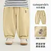 Calça Comprida Tecida Kaka Panda Infantil Calça de Outono para Meninos Calça Casual para Meninas Calça de Bebê e Criança Pequena Primavera e Outono