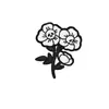 Novos patches bordados de caveira e flor da Qiansheng em estilo punk, patches pretos e brancos com adesivo termocolante para decoração de roupas e malas