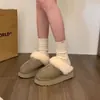 Pantuflas de Algodón con Suela Gruesa para Mujer, Uso Exterior Otoño e Invierno, Nuevo Modelo 2026, Mocasines Cerrados de Peluche, Botas de Nieve con Forro de Lana