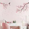 Br0422H Estilo Chinês Galho de Flor de Pessegueiro Pássaro Adesivos de Parede Autoadesivos Sala de Estar Quarto Sala de Estudo Decoração de Casa Adesivos