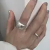 Anillos Vintage con Letras Desgastadas para Mujer, Dulces y Geniales Apilables Versátiles Personalidad Hip-Hop Anillos Abiertos, Anillos de Dedo Índice Creativos de Moda
