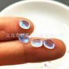 Vidrio de cristal plano liso con forma de huevo, gema ovalada de color, piedra desnuda al por mayor, Wuzhou, con forma de hilo, anillo liso