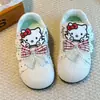 Zapatos Deportivos para Niñas 2026 Hello Kitty Lindo Moño Suela Suave Velcro Transpirables Zapatos de Tabla Princesa para Niños Pequeños