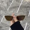 2025 Gafas de Sol de Moda de Montura Pequeña Negras Combinan con Todo para Mujer Gafas de Sol Lisas Poligonales para Hombre Estilo Coreano Retro Montura Metálica
